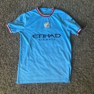 Puma Light Blue and Red Men's Jersey
